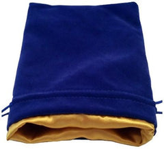 MDG Large Velvet Dice Bag with Gold Satin Lining - Blue