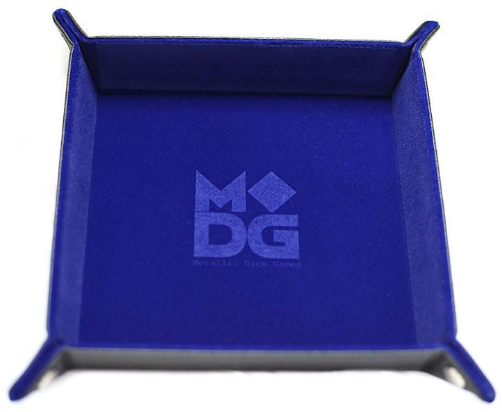 MDG Velvet Folding Dice Tray - Blue (10 x 10)