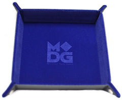 MDG Velvet Folding Dice Tray - Blue (10??10??