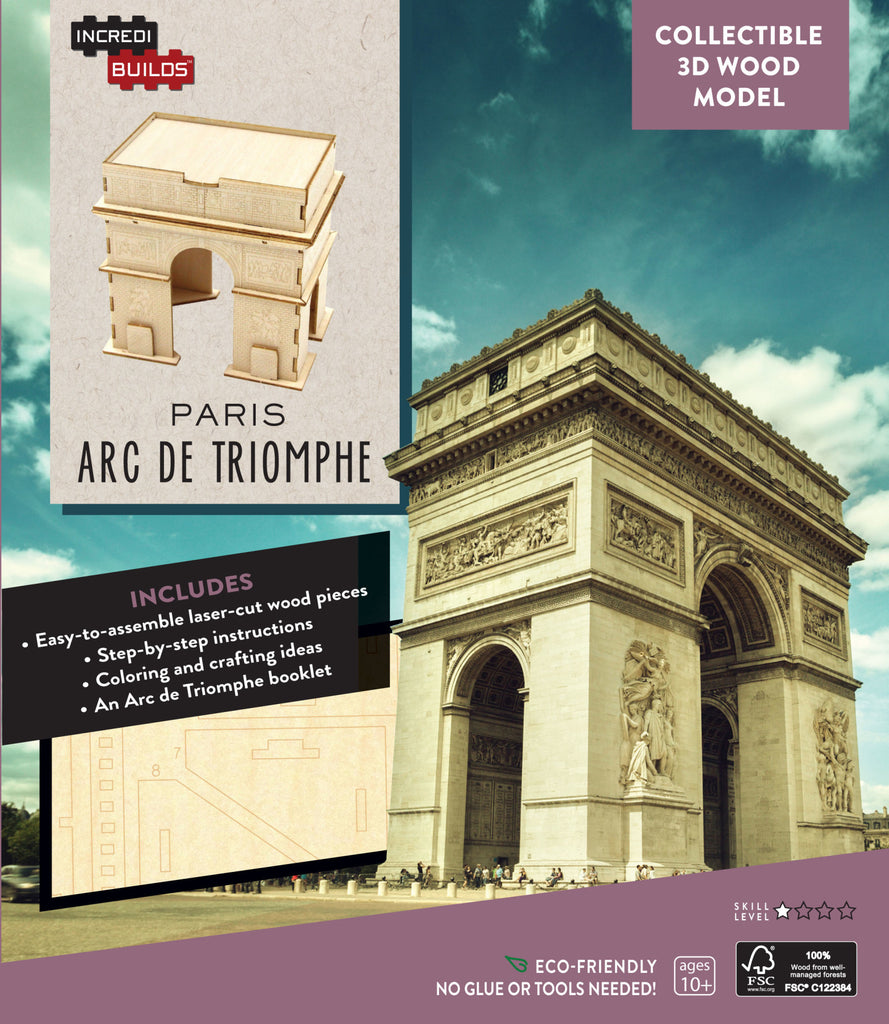 Incredibuilds Paris Arc De Triomphe 3D Wood Model