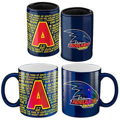 AFL Coffee Mug Metallic and Can Cooler Pack Adelaide Crows