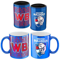 AFL Coffee Mug Metallic and Can Cooler Pack Western Bulldogs