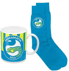 NRL Coffee Mug and Sock Pack Heritage Parramatta Eels