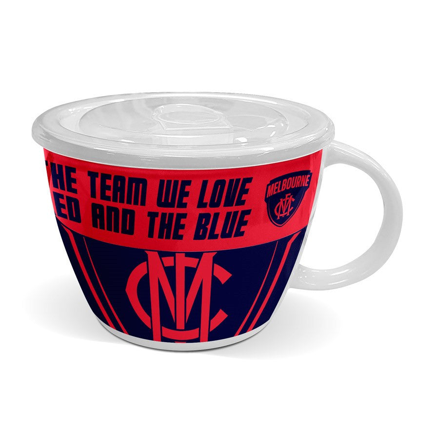 AFL Soup Mug with Lid Melbourne Demons