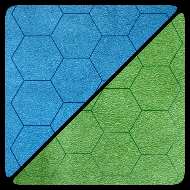 CHX 97665 Reversible Megamat 1 Hexes Blue-Green (34 1/2 x 48)