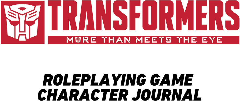 Transformers RPG Game Character Journal