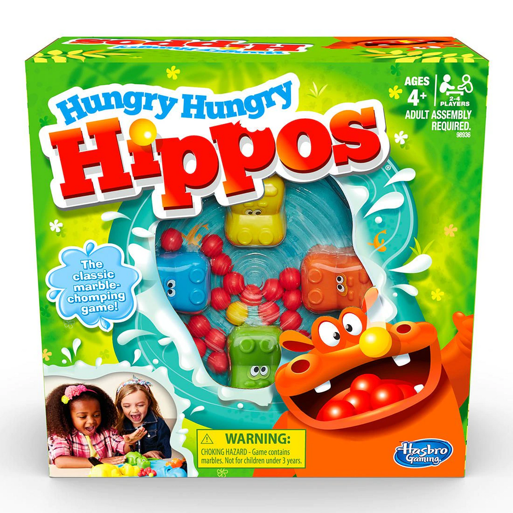 Hasbro Hungry Hungry Hippos The Classic Marble Chomping Hippo-Feeding Board Game