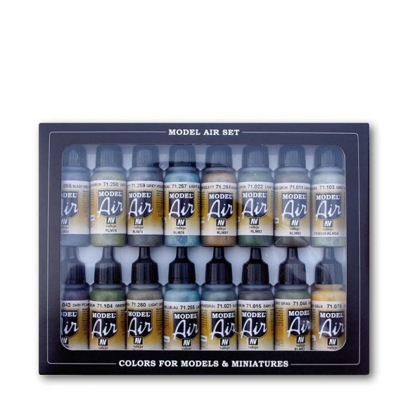 Vallejo AV71193 Model Air RLM Colours 16 Colour Acrylic Airbrush Paint Set