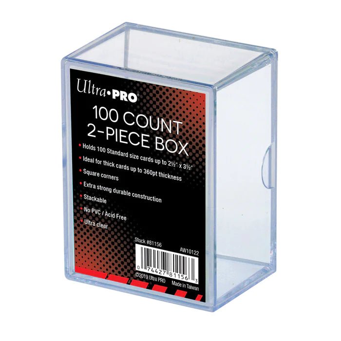 2-Piece 100 Count Clear Card Storage Box