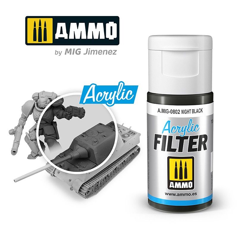 Ammo by MIG Acrylic Filter Night Black
