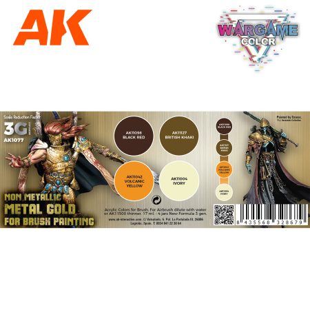 AK Interactive 3Gen Sets - Non Metallic Metal - Gold