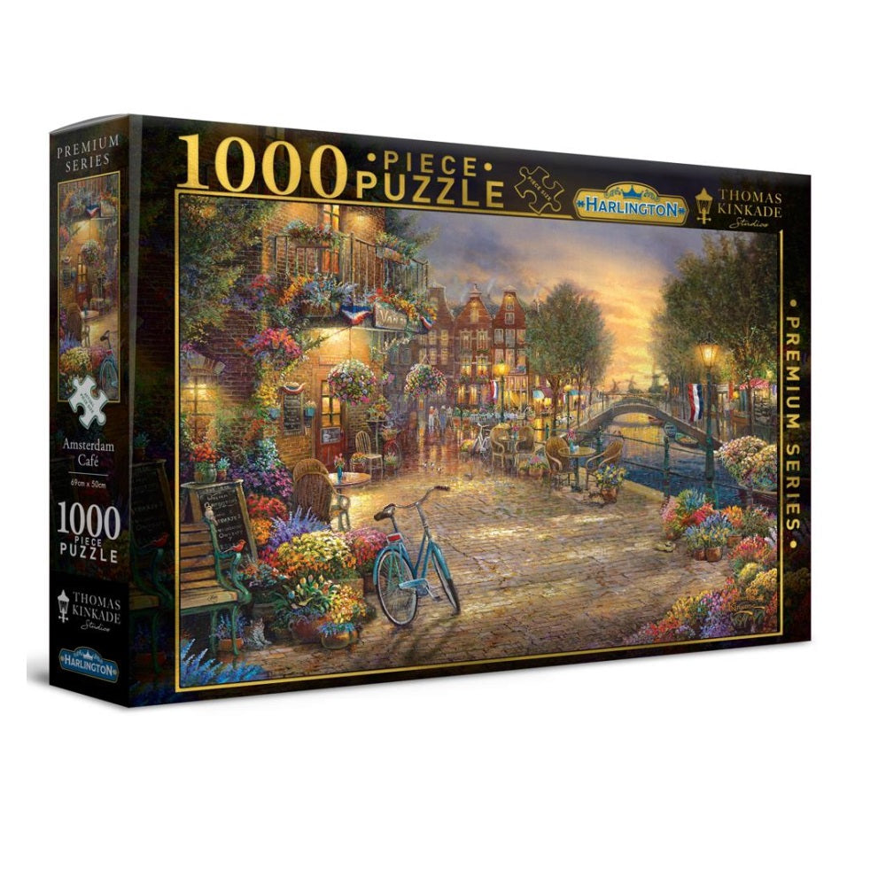 PREORDER Harlington Thomas Kinkade Puzzles - Amsterdam Cafe 1000pc