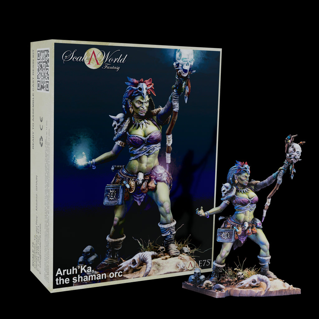 PREORDER Scale 75 Figures - Scale World Fantasy - AruhÃ‚Â´Ka; The Shaman Orc 75mm