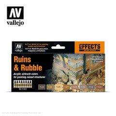 Vallejo AV71214 Model Air - Ruins & Rubble 8 Colour Acrylic Paint Set