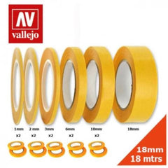 Vallejo Hobby Tools - Precision Masking Tape 18mmx18m - Single Pack