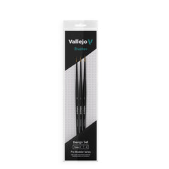 Vallejo Brushes - Pro Modeler - Design Set - Natural Hair (Sizes 0 1 and 2)
