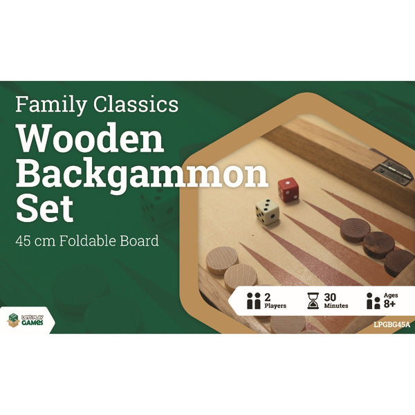 Wooden Folding Backgammon Case 45cm Board Game