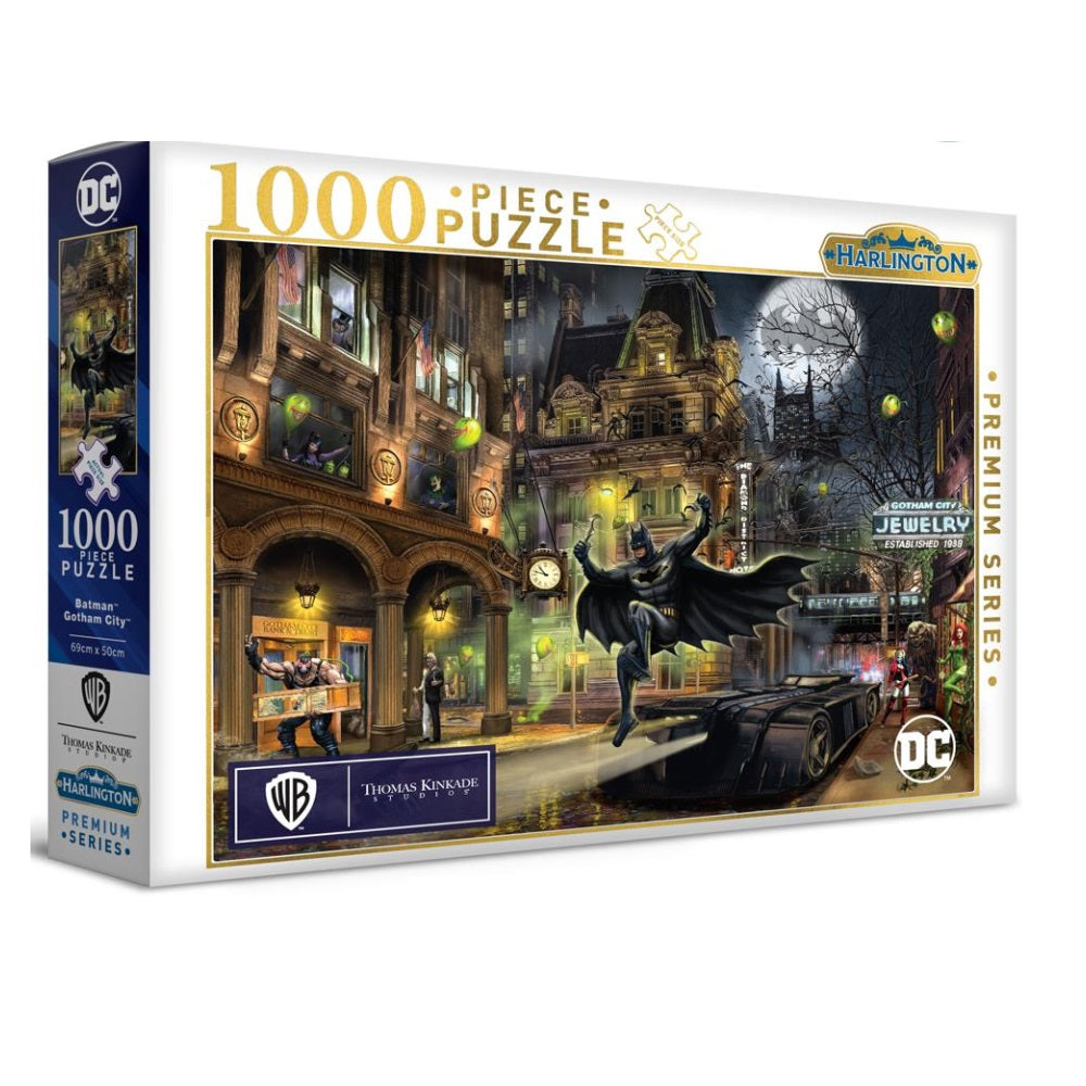 PREORDER Harlington Thomas Kinkade Puzzles - DC Comics - Batman Gotham City 1000pc