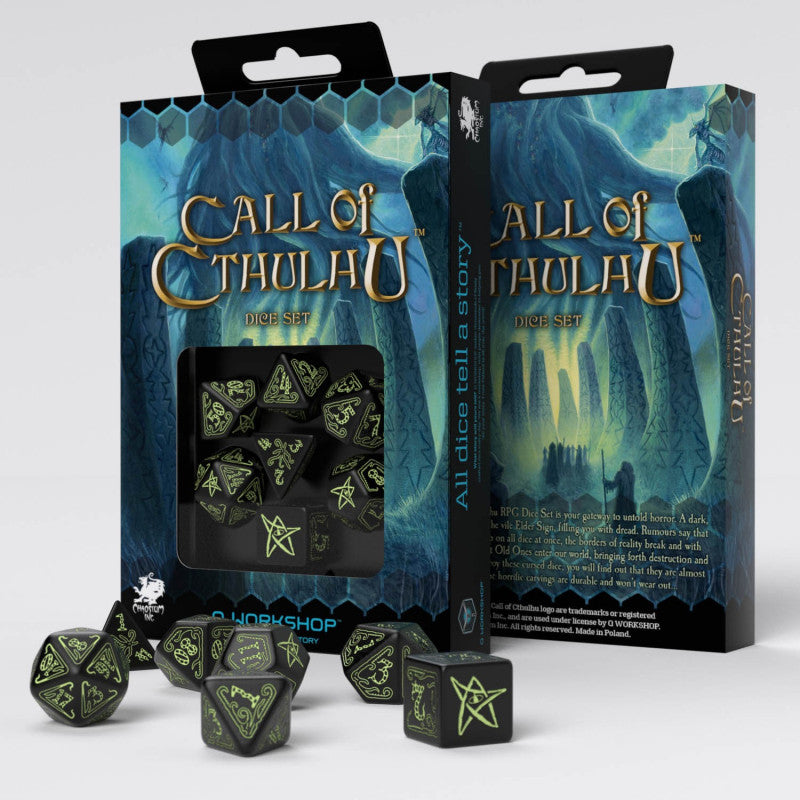 Q Workshop Call Of Cthulhu Black /Glow-In-The-Dark Set 7