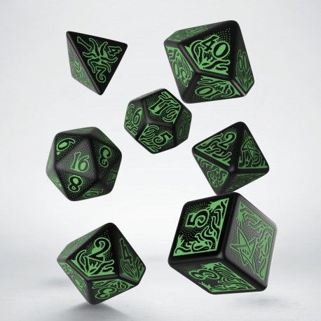 Q Workshop Call Of Cthulhu 7Th Edition Black & Green Dice Set 7