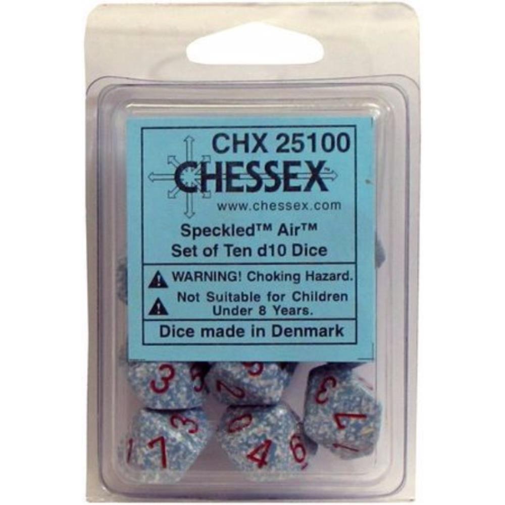 CHX 25100 Polyhedral Dice - 10D10 Speckled Air
