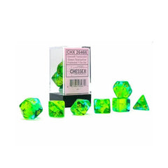 CHX 26466 Gemini Translucent Green-Teal/yellow Luminary 7-Die Set