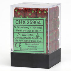 CHX 25904 Speckled 12mm d6 Strawberry Block (36)
