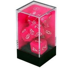 CHX 25444 Opaque Polyhedral Pink/white 7-Die Set