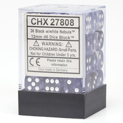 CHX 27808 Nebula 12mm d6 Black/White Block (36)