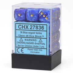 CHX 27836 Vortex 12mm d6 Blue/Gold Block (36)
