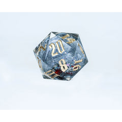 Sirius Dice - Gold Ink; Silver Glitter; Ted and Green Snowflakes D20 Snow Globe