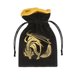 Q Workshop - Dragon Black & Golden Velour Dice Bag