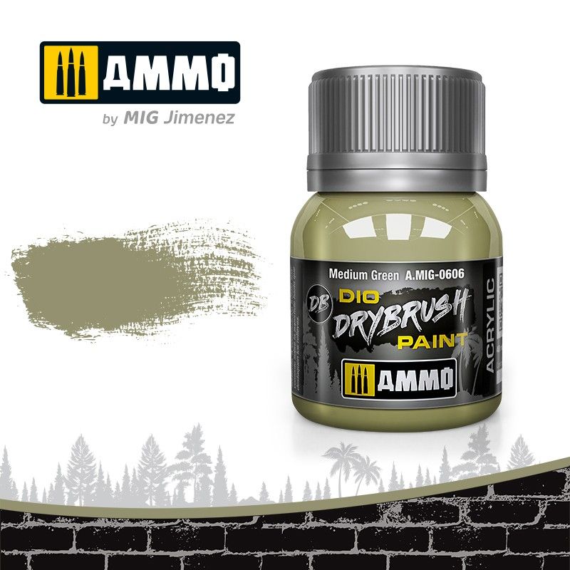 Ammo by MIG Drybrush Medium Green