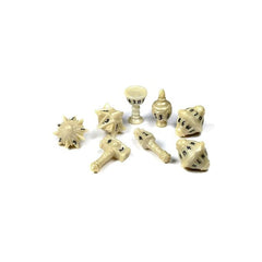 PolyHero Dice - Cleric 8 Dice Set Celestial Ivory