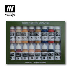 Vallejo AV70125 Model Colour - Face & Skin Tones 16 Colour Set