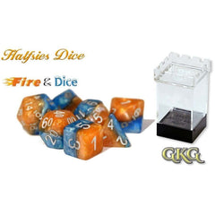 Halfsies Dice Fire & Dice with Upgraded Dice Case