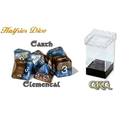 Halfsies Dice Earth Elemental with Upgraded Dice Case