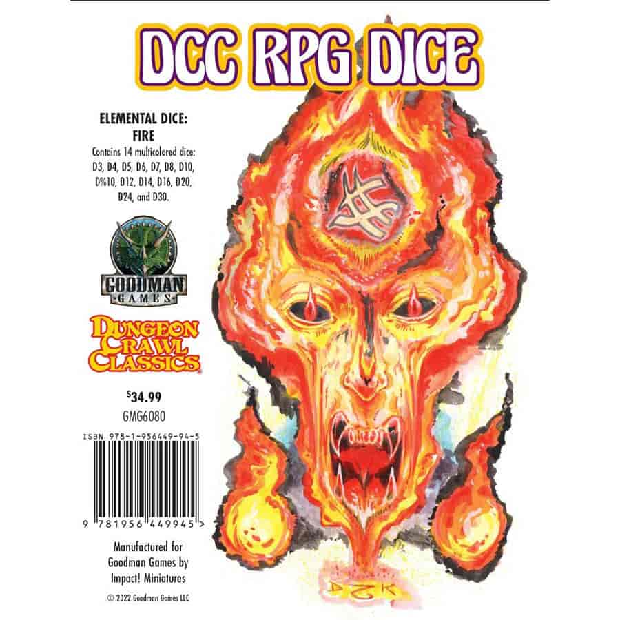 PREORDER Dungeon Crawl Classics Dice - Elemental Dice - Fire