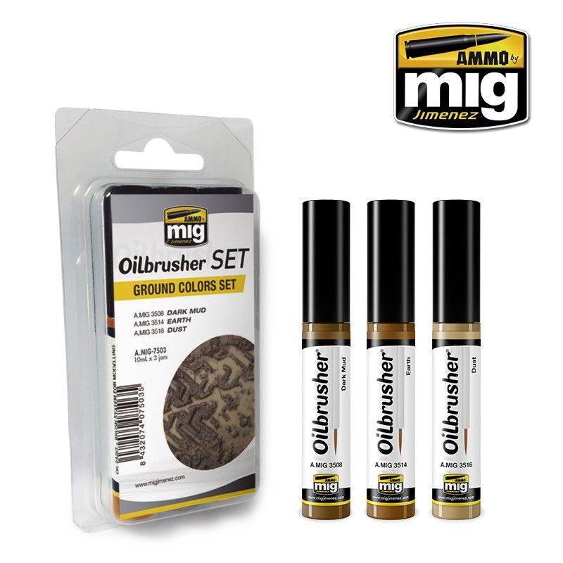 Ammo by MIG Oilbrushers Ground Colors Set
