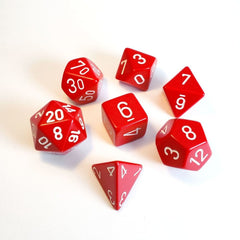 CHX 25404 Opaque Polyhedral Red/white 7-Die Set