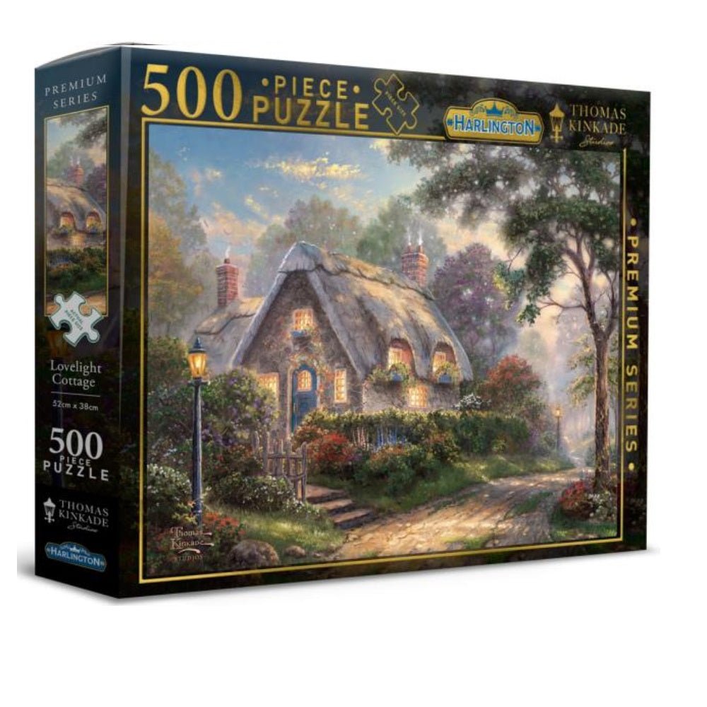 PREORDER Harlington Thomas Kinkade Puzzles - Lovelight Cottage 500pc