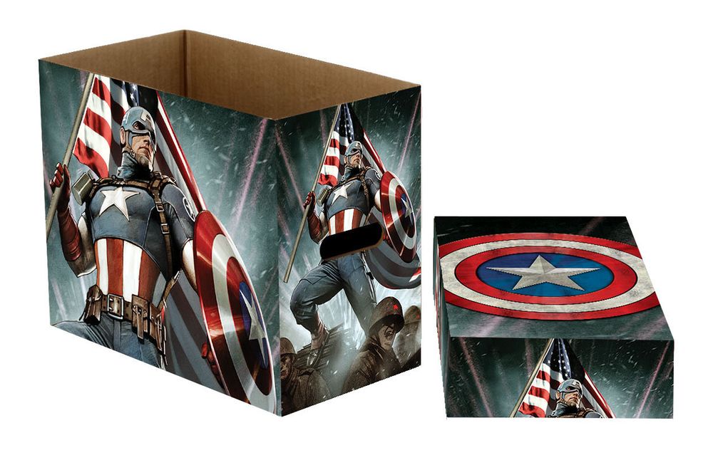 PREORDER Marvel Short Comic Book Storage Box - Captain America Stars