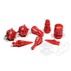 PolyHero Dice - Warrior 8 Dice Set Crimson Carnage