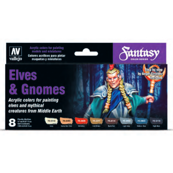 Vallejo AV70242 Fantasy Color Series - Elves & Gnomes Set (8)