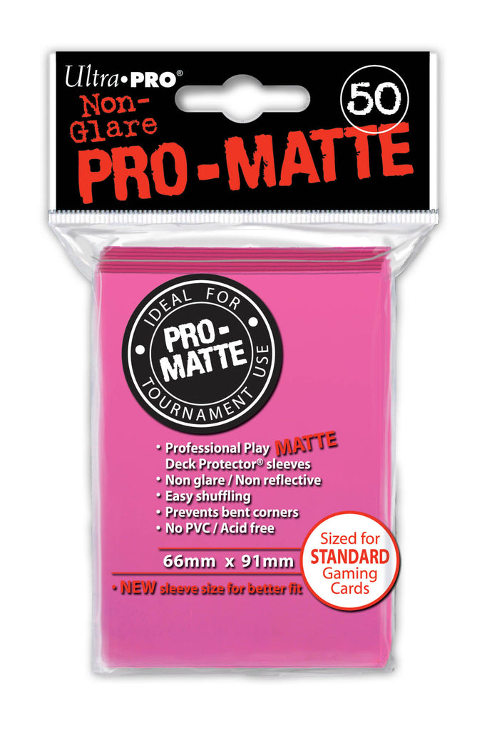 Ultra Pro Bright Pink Sleeves - Pro Matte - Standard - 50 Pack