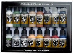 Vallejo AV71191 Model Air Railway Colors 16 Colour Acrylic Airbrush Paint Set