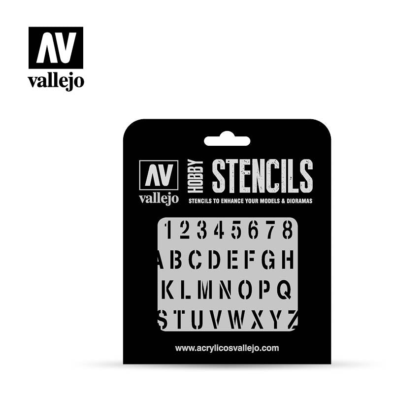 LC Vallejo Stencils - Lettering & Signs - Stamp Font