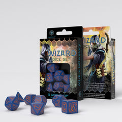 Q Workshop Wizard Dark-Blue & Orange Dice Set 7